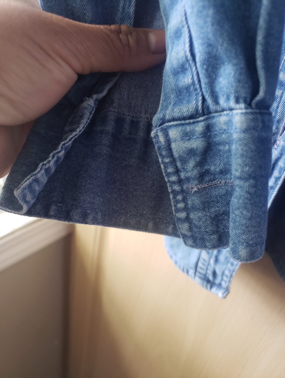 Free With A Bundle Vintage Woven Yoke Denim Button-Up Shirt Jacket - Light Blue - Picture 5 of 6